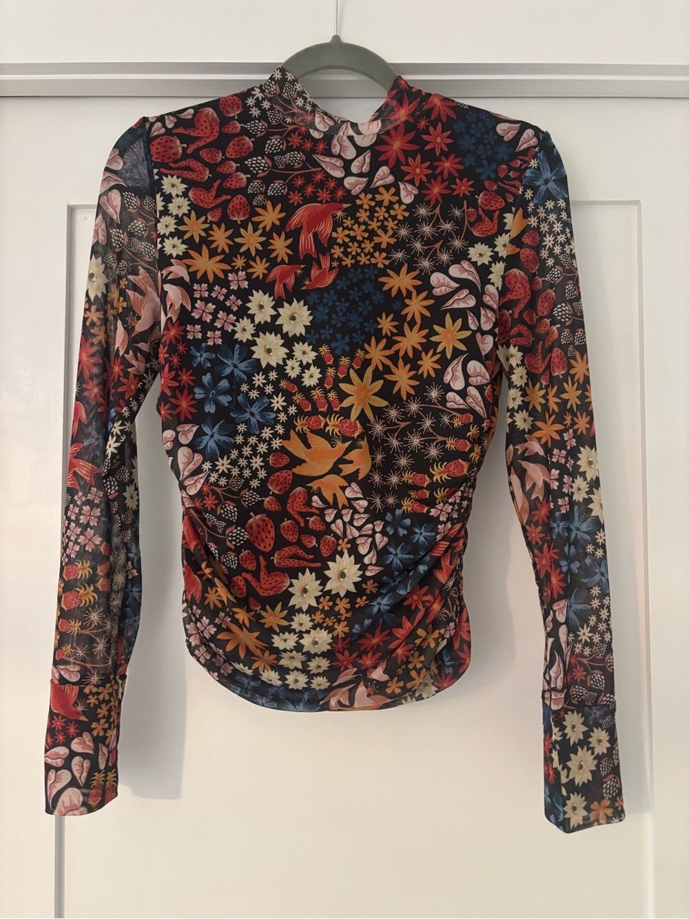FARM Rio Ruched Mesh Mock Neck Top - Picture 5 of 6
